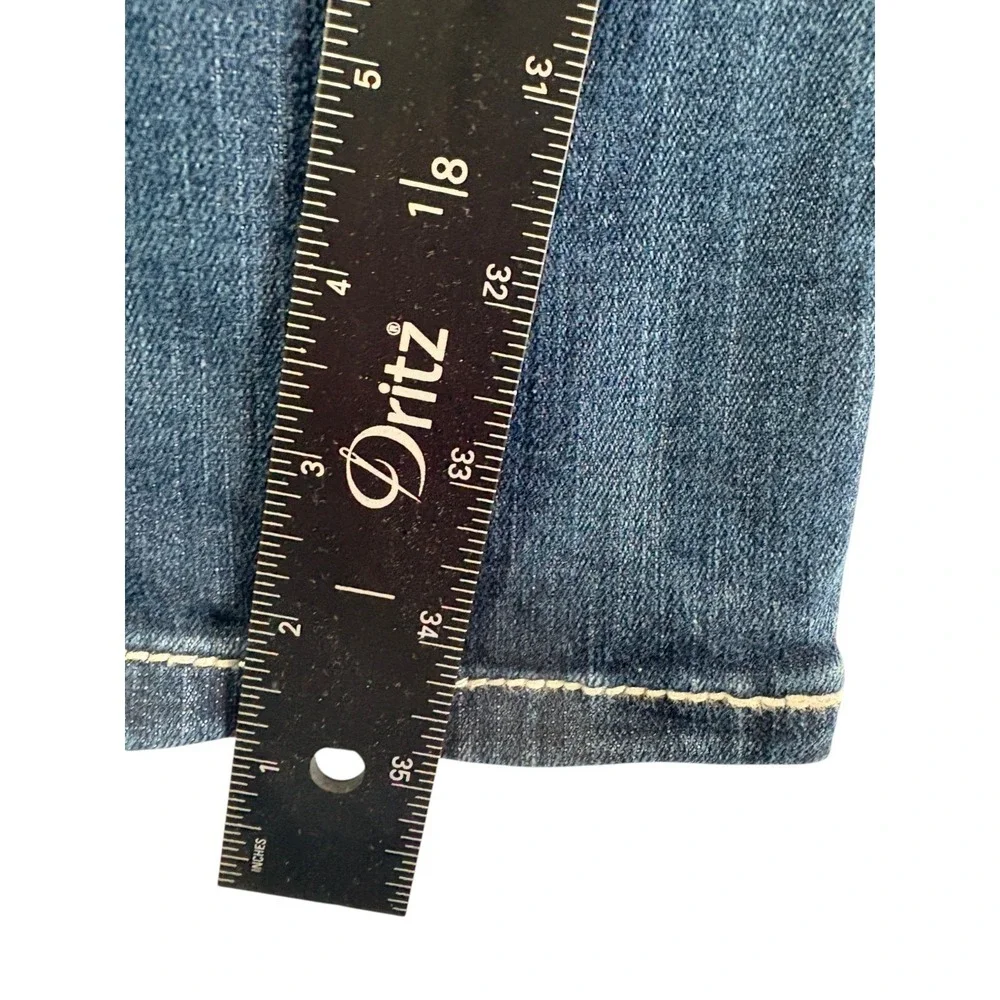 BKE Buckle Stella Straight Jeans Womens 29x35.5 (33x35)‎ Blue Whiskering Denim